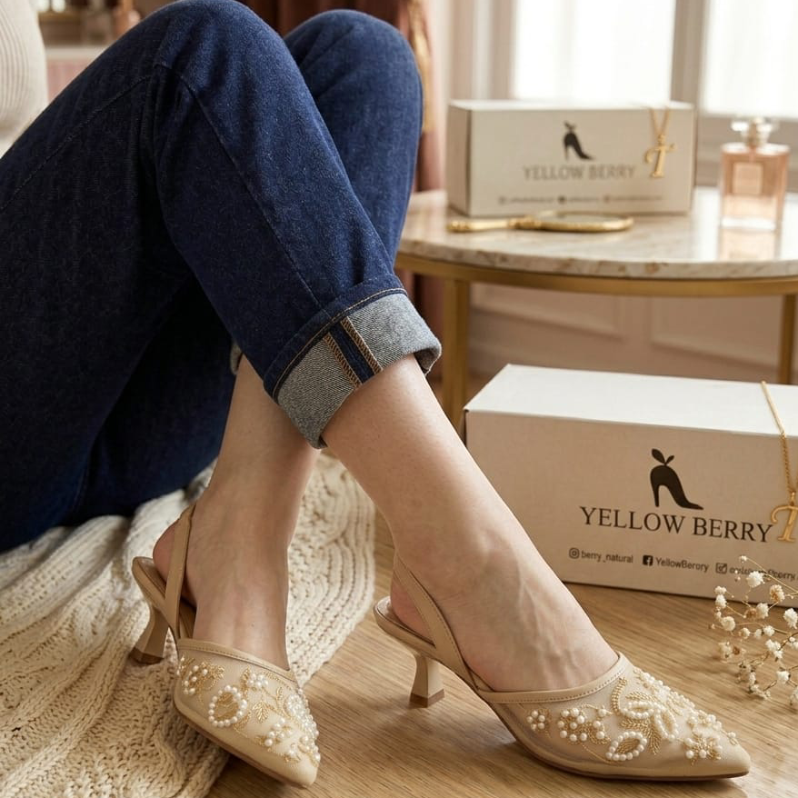zara embroidery slingback heels